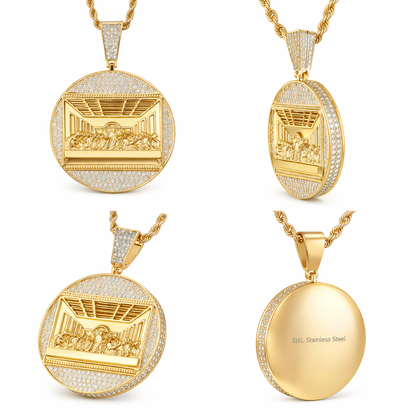 Golden Last Supper Pendant – Luxury Stainless Steel Chain